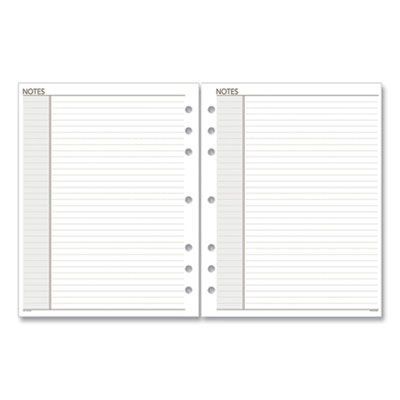 Lined Notes Pages for Planners/Organizers, 8.5 x 5.5, White Sheets, Undated