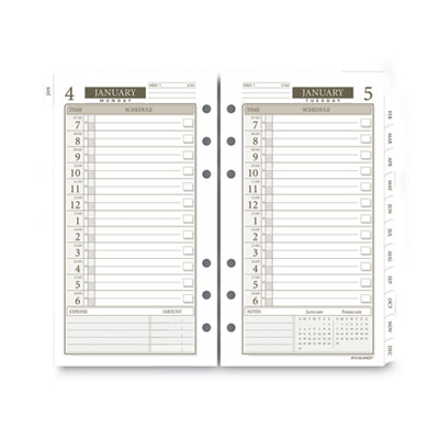 1-Page-Per-Day Planner Refills, 6.75 x 3.75, White Sheets, 12-Month (Jan to Dec): 2024