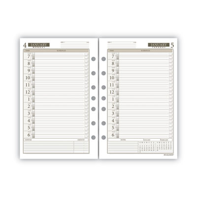 1-Page-Per-Day Planner Refills, 8.5 x 5.5, White Sheets, 12-Month (Jan to Dec): 2024